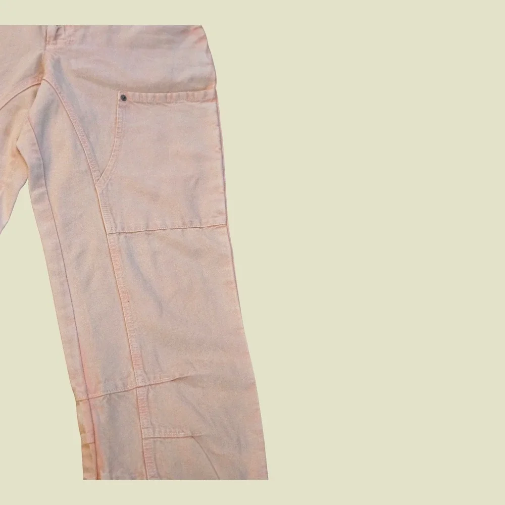 Free People Supersonic Slim Trousers Pink Utility Pants Women SZ 10 Y2K Workwear